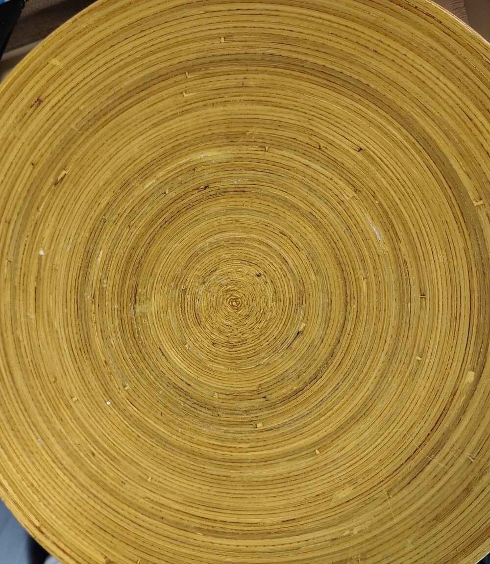 Artisan Spun Bamboo Decorative Serving Platters LOT OF 2
